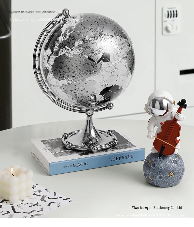 Astronaut Boy Globe Ornament: Luxurious Birthday Gift & Decorative Piece for Living Room or Wine Cabinet.