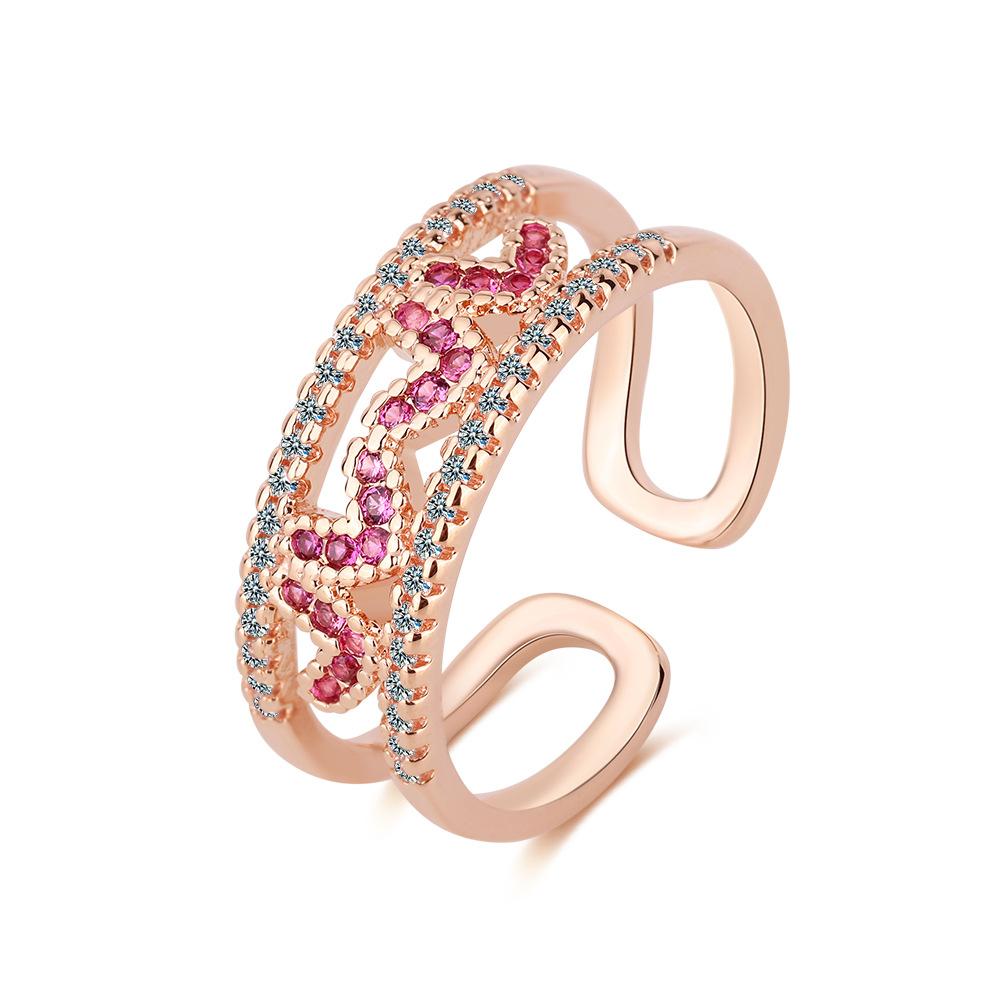 BELLA BOX Opening Resizable Rings For Women Zircon Engagement Party Fine Jewelry Gift