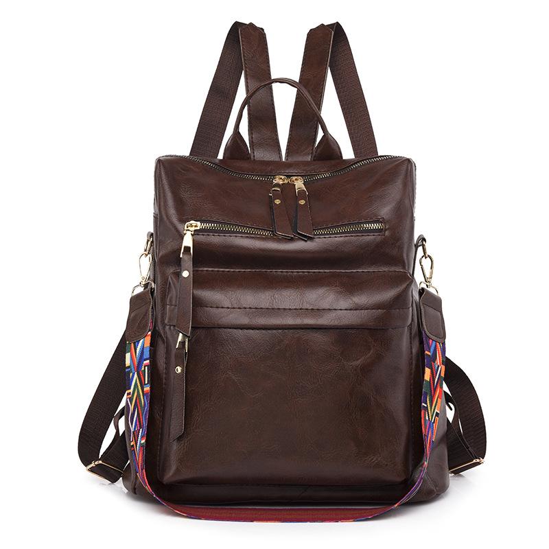 2025 Women's Retro PU Backpack - Large Capacity Casual Travel Bag