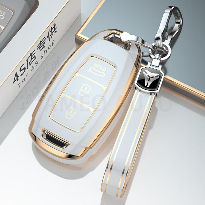 3 Buttons Tpu Car Key Case For Hyundai Palisade Grandeur Azera Elantra Gt Kona Tpu Remote Key Fob Protector Cover Accessories