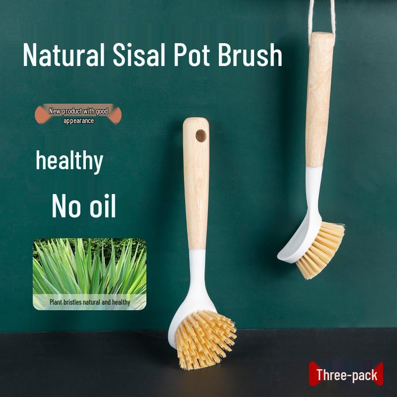 

Натуральное буковое дерево Щетка для мытья посуды с длинной ручкой - Многофункциональный кухонный инструмент для уборки