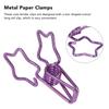 100pcs Star   Clips Cute Cartoon Hollow Strong Clamping Force Sturdy Metal Paper Clamps for   Account Tickets