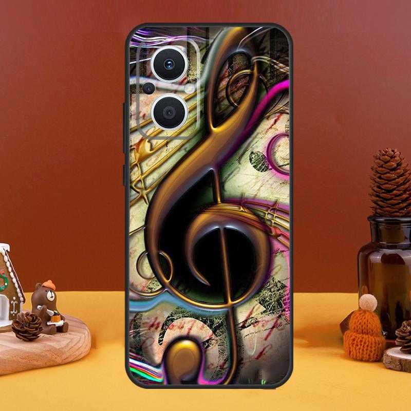 Treble Clef Music Note Case For OPPO Reno 8T 4Z 5Z 10 Pro 11 F 4 5 6 7 8 Lite OPPO Find X5 X6 Pro X2 X3 Lite Cover