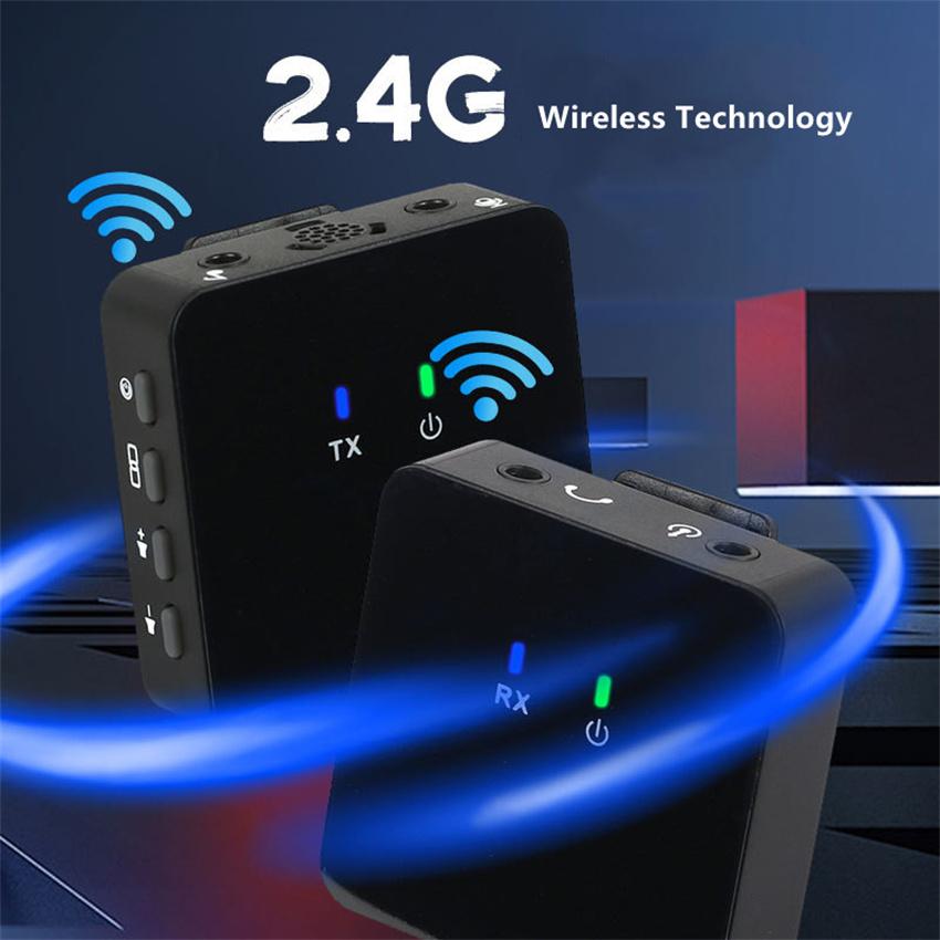 Trådløs mikrofonopptaksmikrofon for intervju Livestreaming Støyreduksjon Lapel-mikrofon