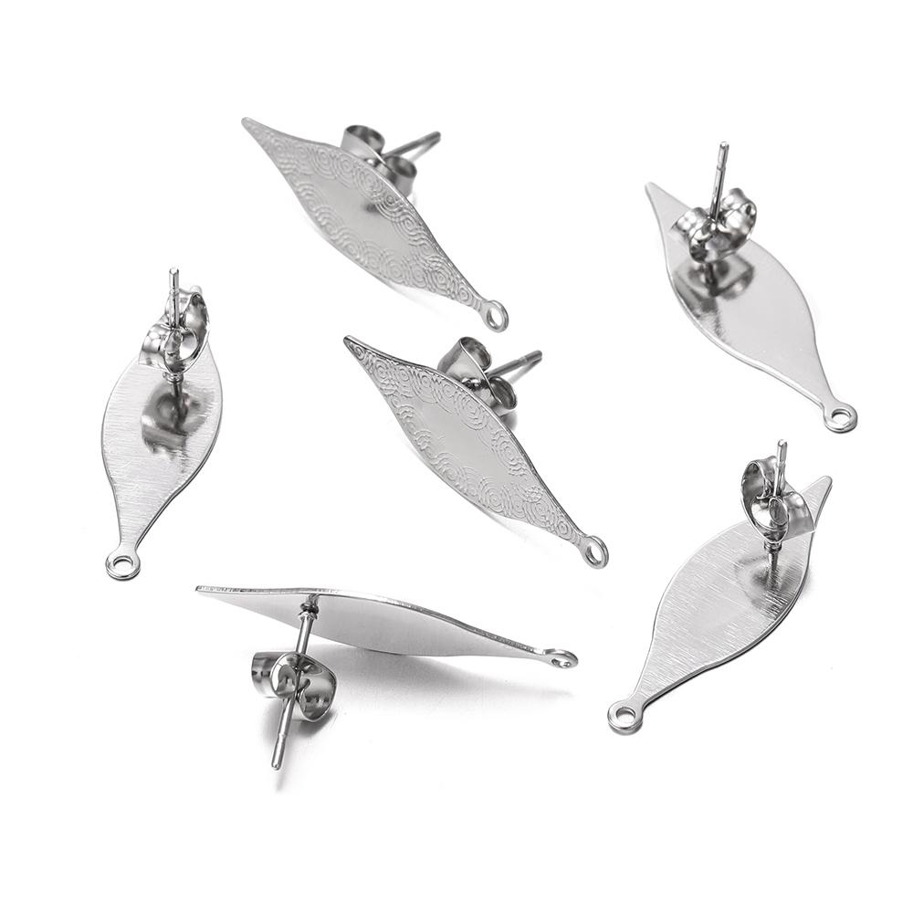 10 Stück/Los Mehrere Stile Edelstahl Stecker Ohrring Basis Runde Blätter Basis für Ohrringe DIY Schmuckherstellung Zubehör