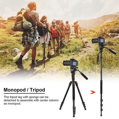 Andoer Professional Portable Aluminum Camera Tripod Stand Monopod 200cm/78.7inch 4-Section