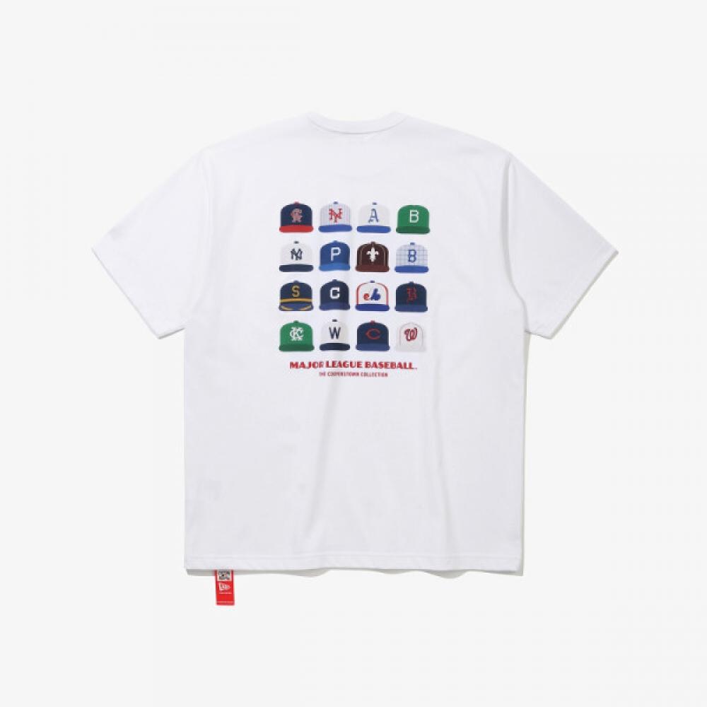 New Era VinTage PosTer T shirT mulTi whiTe Suwon Mlb