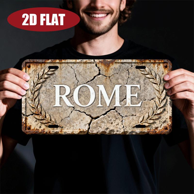 D Flatpc D Flat Aluminum Sign Vintage Roman City Name ThemeIdeal for BarLiving RoomMultiPurpose DecorHighQuality Plaque