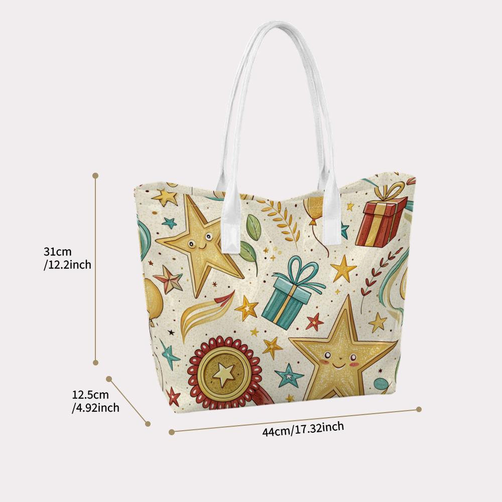 Cute Cartoon Star Gift Pattern Tote Bag for Daily Use Shopping