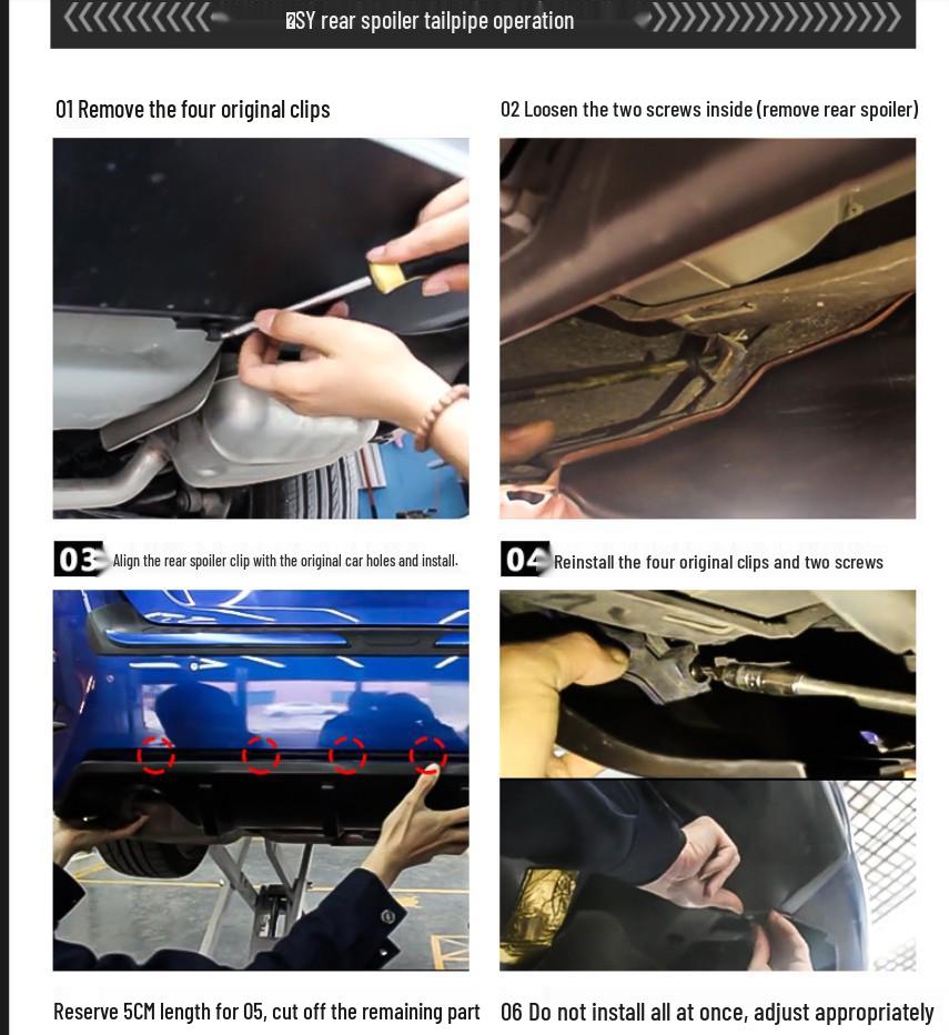 Honda 10th Gen Civic Body Kit: Rear Diffuser, Tailpipe, Rear Lip, Front Splitter.