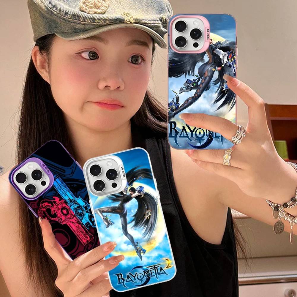 Game Bayonetta Anime Phone Case Color Silver Shell For LPhone 17 16 16e 15 14 13 12 11 Pro Max Plus