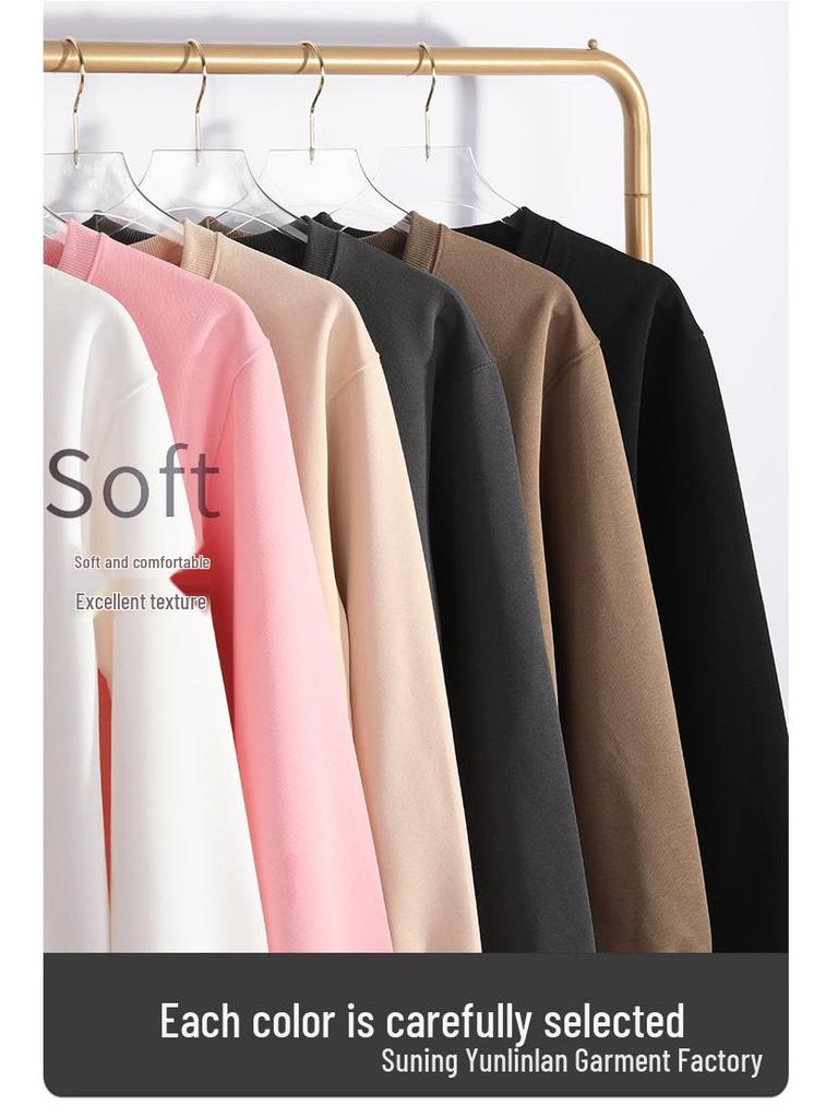 Unisex 420G Extra Thick Hua Cotton Silver Fox Fleece Crew Neck Sweatshirt - Warm Base Layer Top for Autumn and Winter