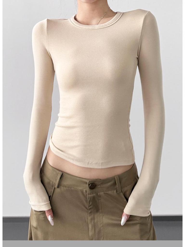 2025 Herbst Damen Retro Schlankmachendes Langarm-T-Shirt