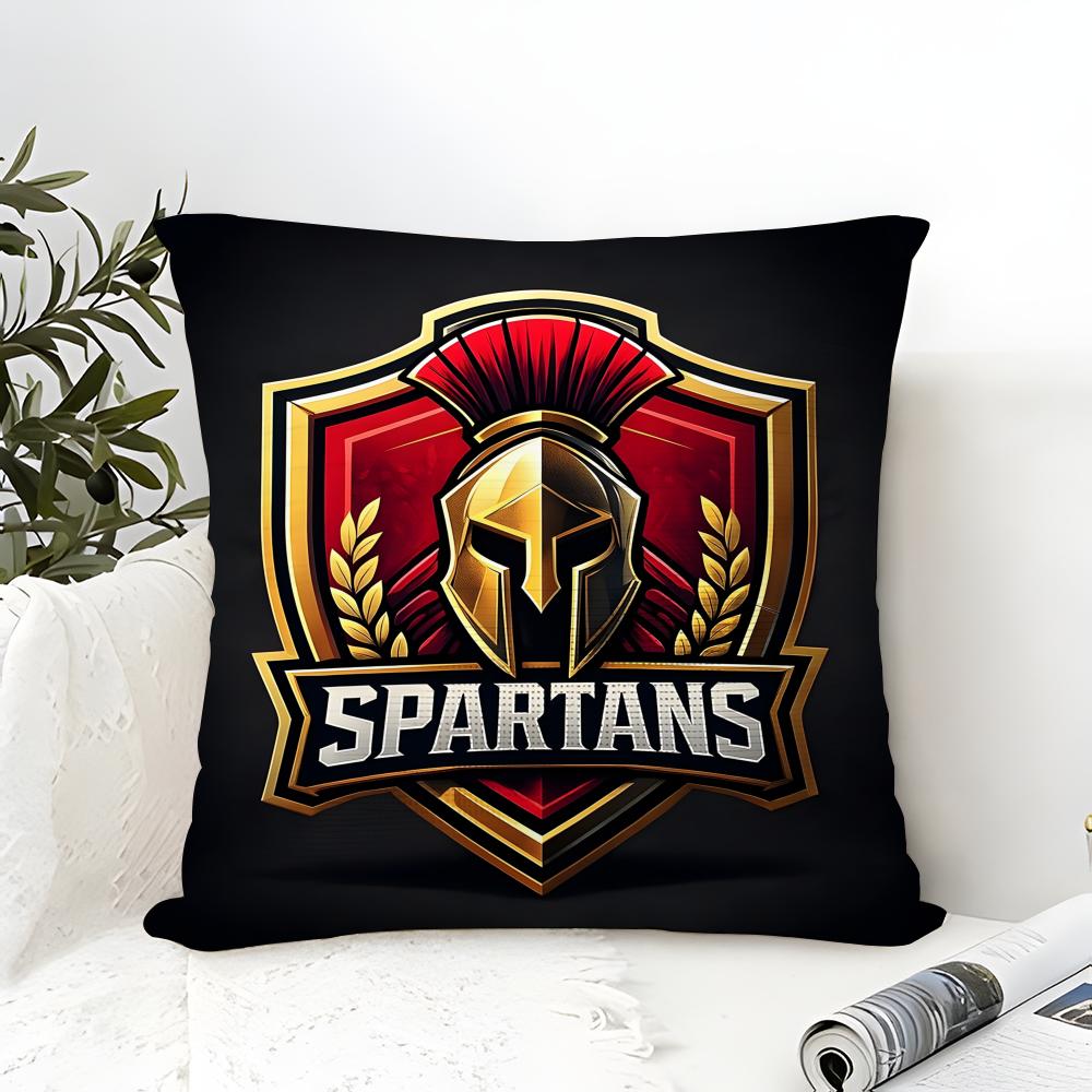 Cute Cartoon Warriors Brave Spartans 2 Pillow Case Linen Pillow Case Sofa Home Decor Cushion Cover Cushion Cove
