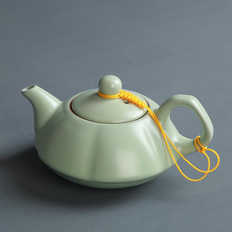 Crackle Ru Porcelain Pumpkin Teapot