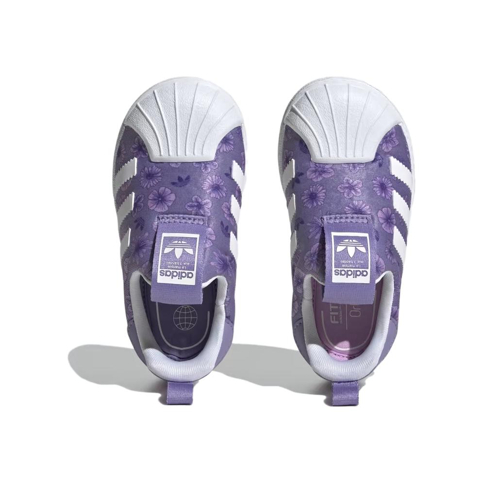 Adidas Originals Superstar 360 Comfortable Casual Low-Top Walking Shoes Baby Shoes Purple White FZ5608