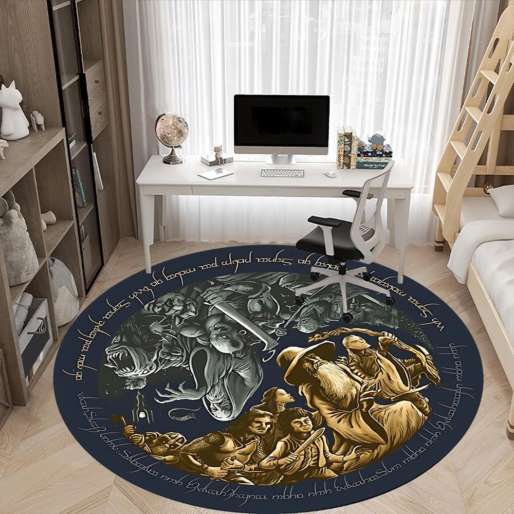 1pc The Lord of the Rings Office Round Area Rug, Under Office Chairs Bedroom Living Room Home Decor a1022182