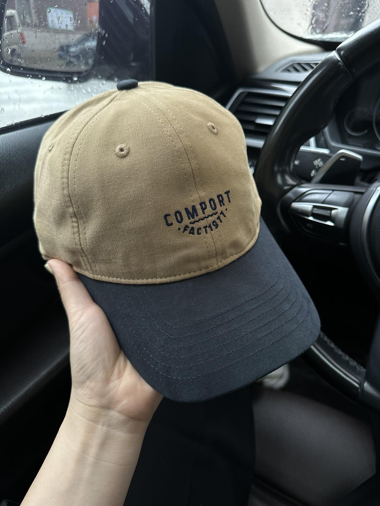 

Aolicat Luxi американская бейсболка ретро с контрастными буквами мужская и женская большая окружность головы кепка с изображением маленького лица Adjustable верблюд