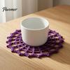 Decorative Gothic Yarn Coasters Spider Web Crochet Coaster, Handmade Knitted Drink Mat, Aesthetic Table Boho Style Dining Mats Protection Mats,