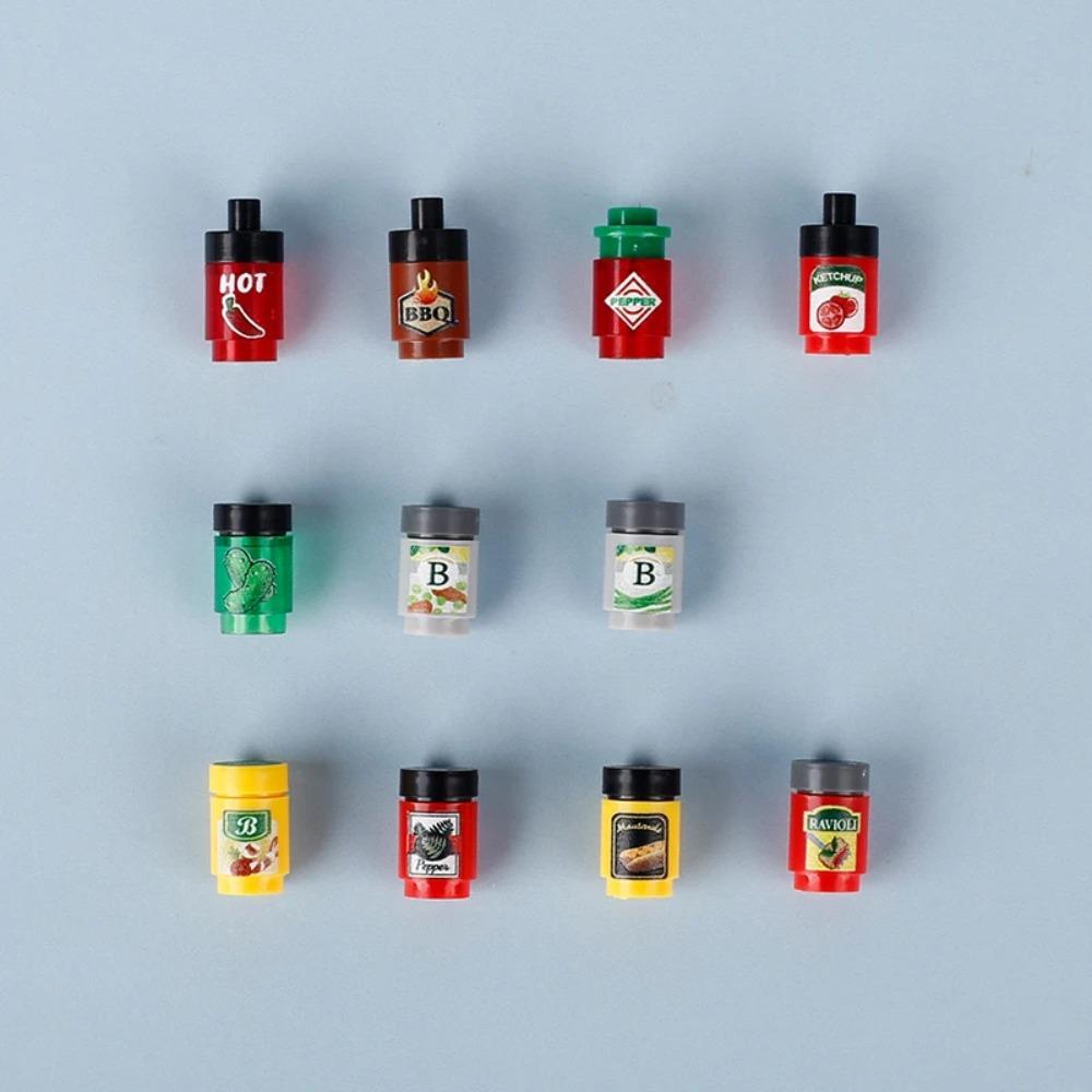 Food Printed Tiles Passport Plane Ticket Building Blocks Sushi Pizza Sound Compass Map Milk Juice Sauce Dessert Bricks Toy