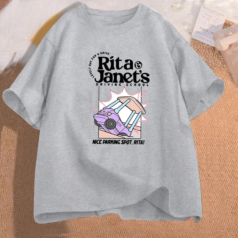 

Футболка Rita Janet s Driving School Футболка для женщин и мужчин Футболки с забавной графикой Футболка Back To School Женская одежда Футболка в уличном стиле 6xl серый