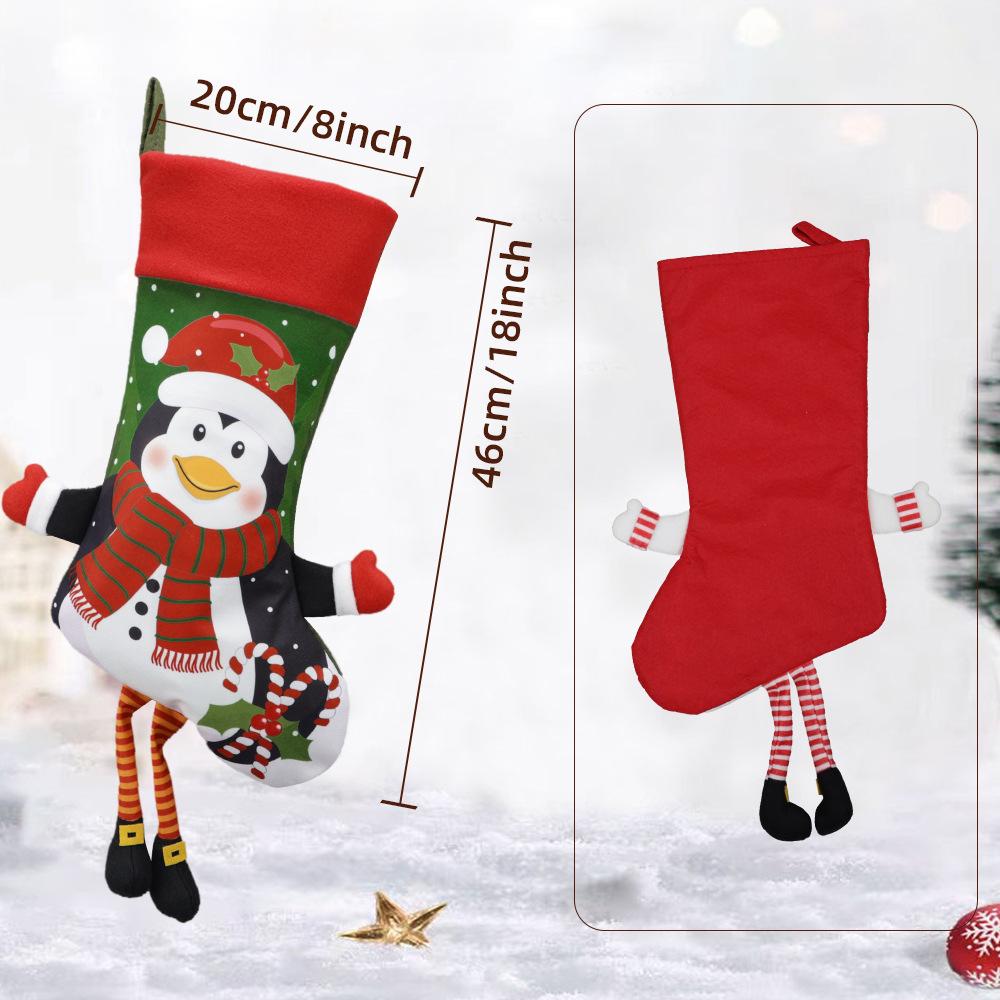 Christmas Decorations, Large Santa Elk Snowman Penguin Gift Bag, Christmas Pendant Supplies