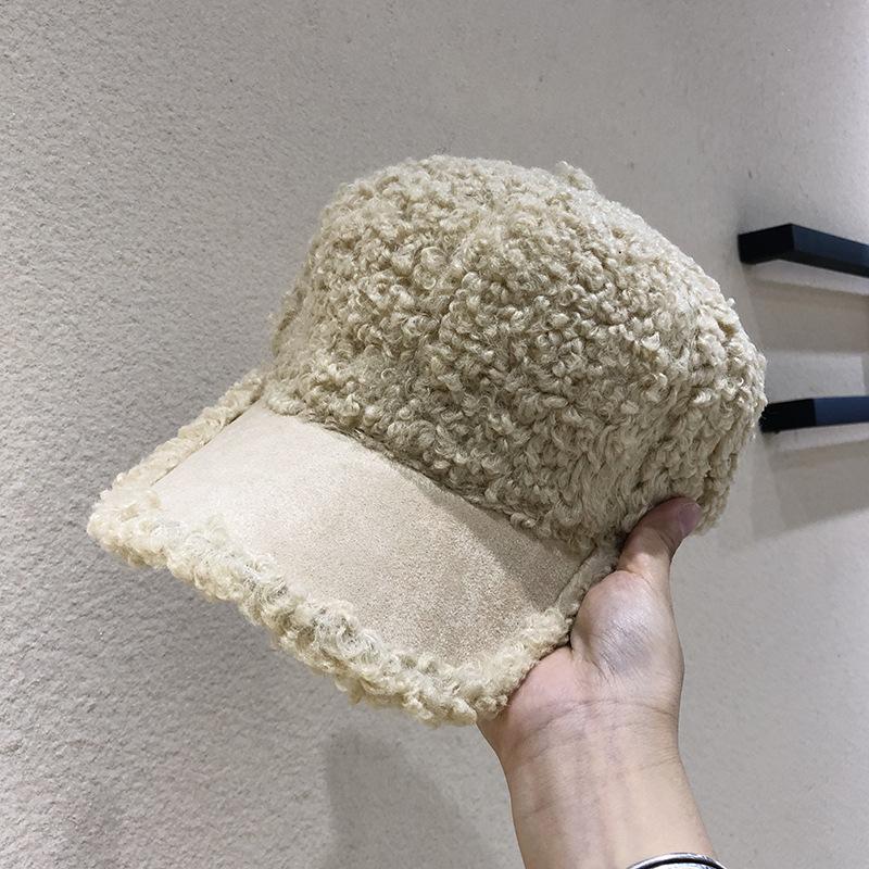 

Зимові шапки для жінок Корейський стиль Інс Шапка бейсболка з овчини Жіноча універсальна повсякденна тепла бейсболка Осінньо-зимовий новий стиль Adjustable