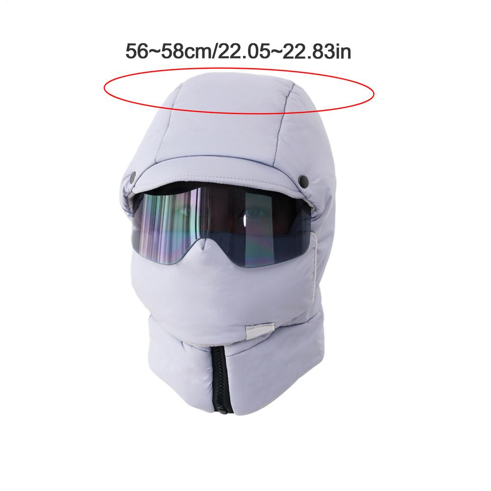 Bomber Hat 4-in-1 Warm Hat Russian Cap With Hood Earflap Goggles For Men Women Winter Cold Weather Cycling Christmas