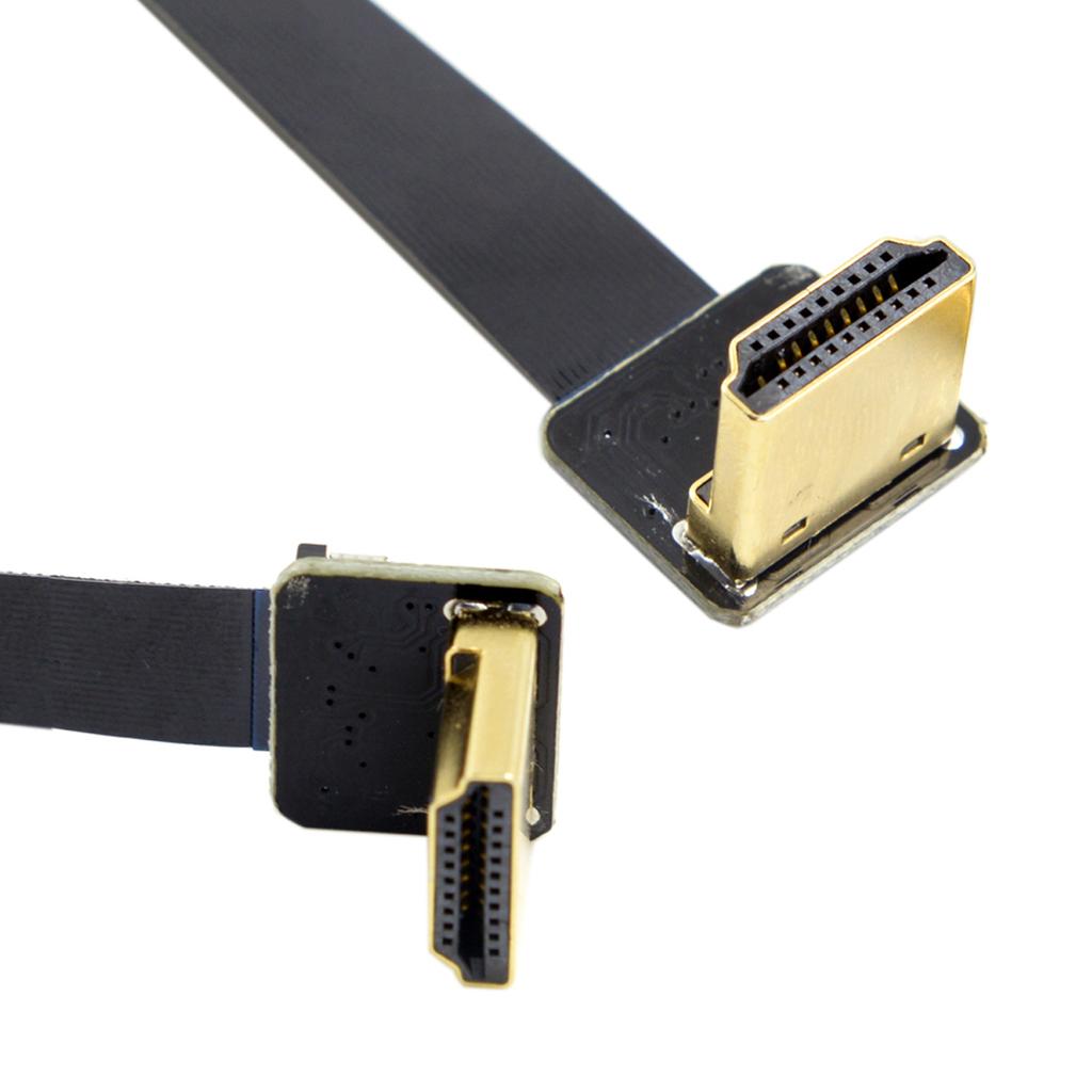 0.2M Dual 90 Degree Down Angled HDMI Type A Male To Male HDTV FPC Flat Cable for FPV HDTV Multicopter Aerial Photography