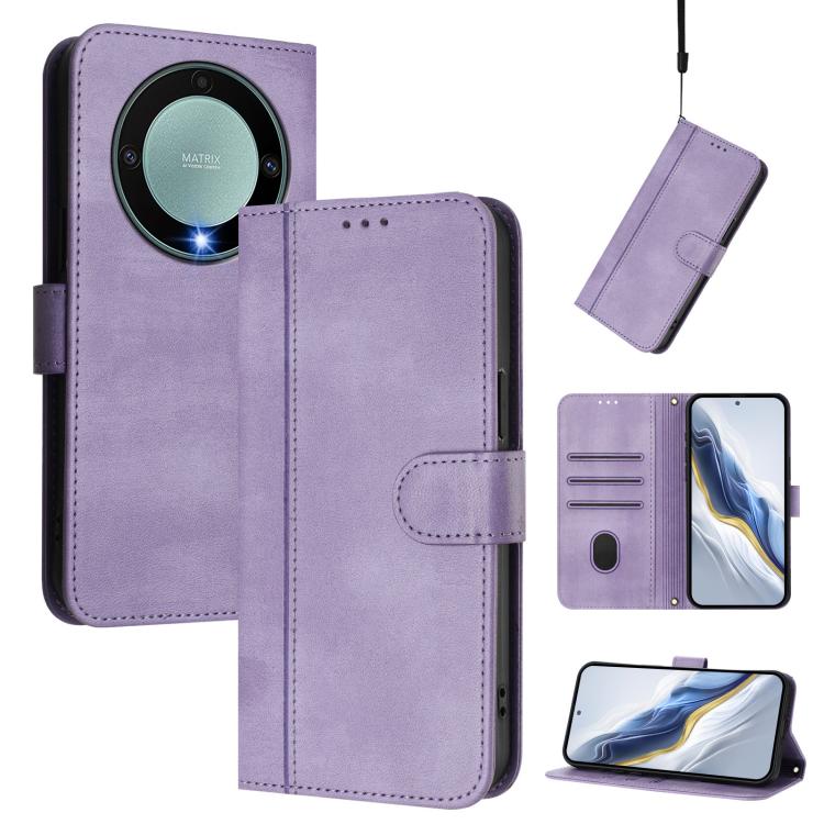 Linien-Spleißschnalle Retro Leder Handyhülle