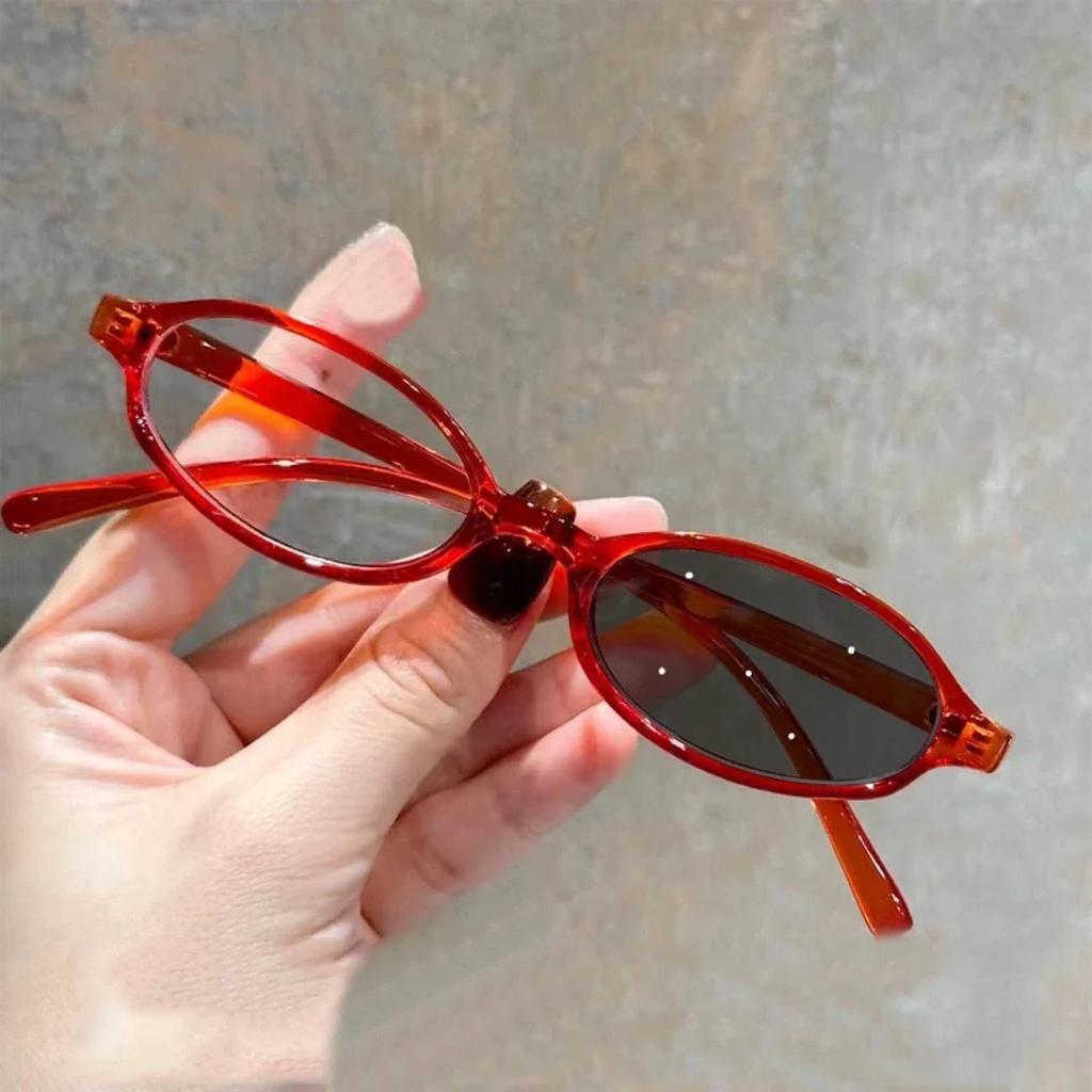 Small Oval Frame Pochromic Glasses Trendy Ultralight Color Changing Myopia Eyeglasses Men Women Retro Anti Blue Light Glasses