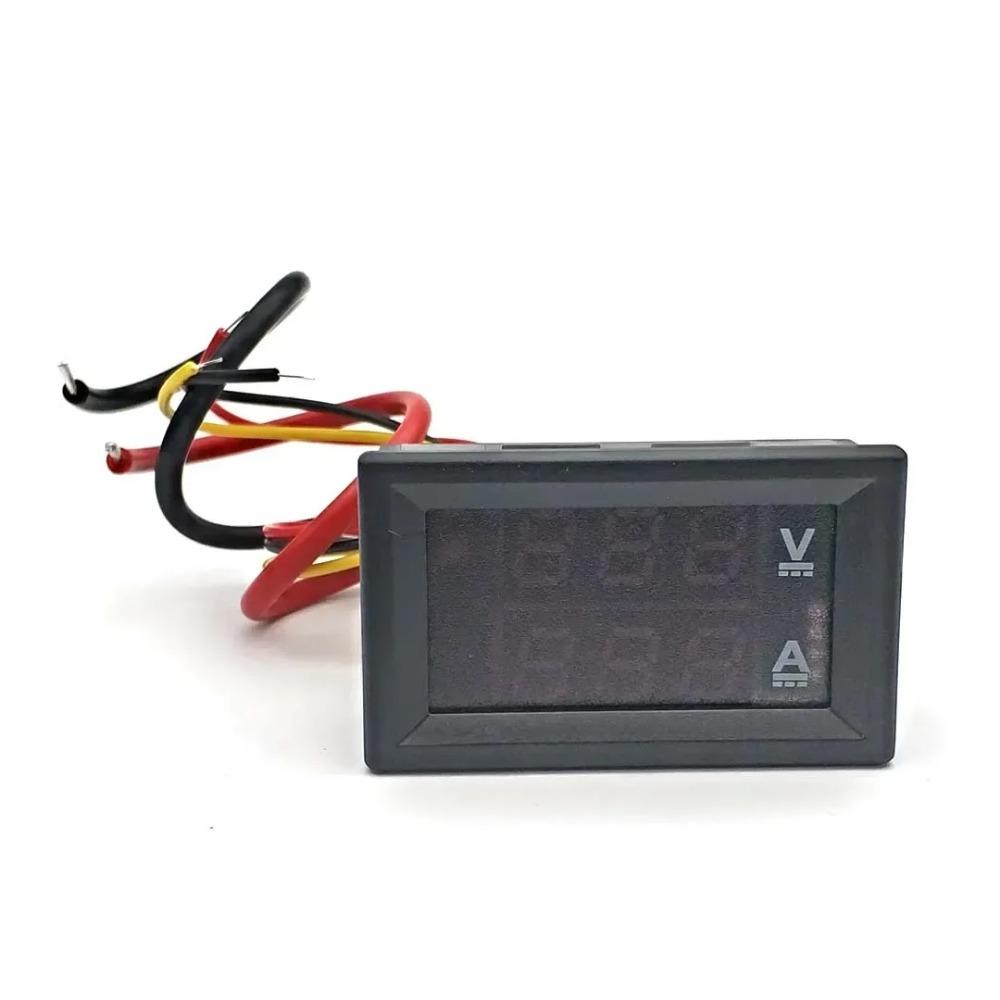 DC0-100V 10A 50A 100A Voltmeter Ammeter Red Blue LED Amp Dual Digital Volt Meter Gauge 0.28'' LED Display 50A 100A Diverter