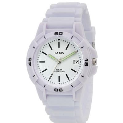 J-AXIS NAG50-W for menn (Solflamme) Rundklokke Hvit Analog