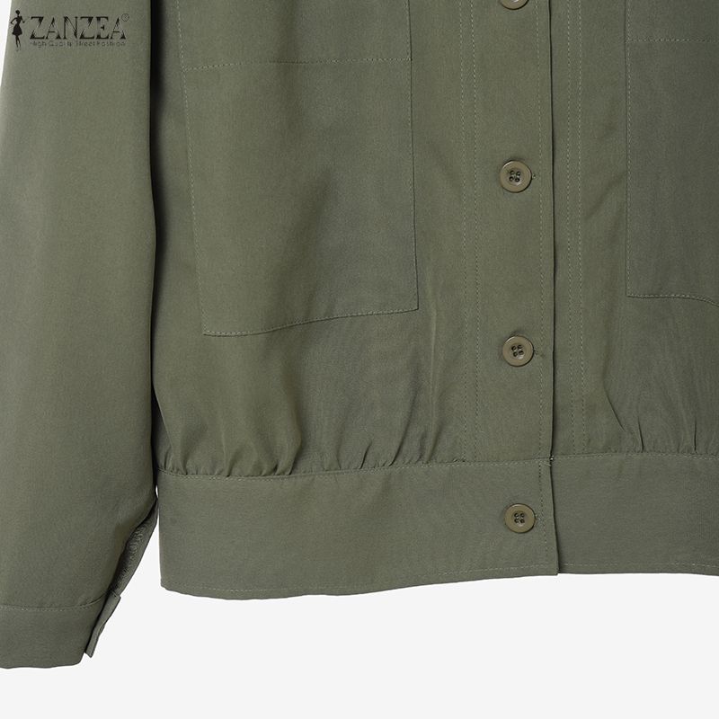 ZANZEA Women Turn Down Collar Loose Casual Long Sleeve Blouse