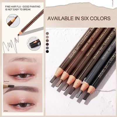 5 Colors Eyebrow Pencil Waterproof Lasting Non-smudge Genuine Wood Hard Core Wood Eyebrow Pencil Eyebrow Pen Golden