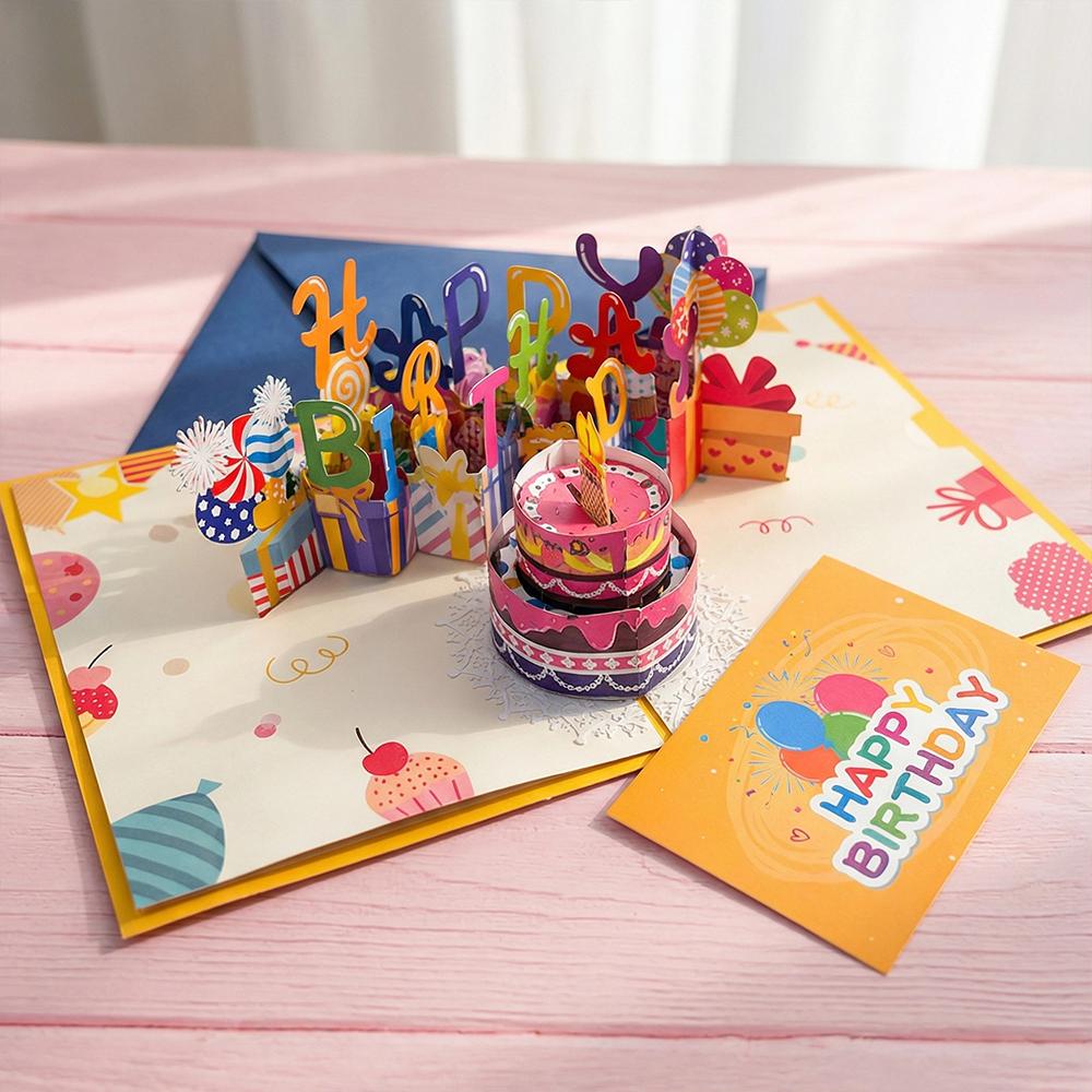 

1PC 3D Pop-Up Birthday Card Music Box with Blow-Sensor Candles, Soft Music Greeting Card, a Creative Surprise Gift M