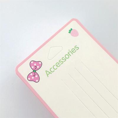 50Pcs Pink Bow Display Cards For Hair Claw Clip Paper Card Headdress Package Card Hair Decoration Diy Jewelry Package Cardboard