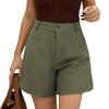 Fashionable And Casual High Waisted Loose Color Straight Leg Pants With Wide Legs And A,line Women's Shorts