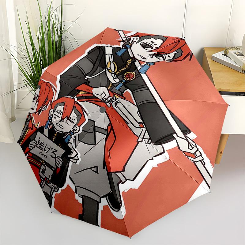 

1pc Outdoor Umbrella with Anime Character Design - Automatic Opening/Closing, Portable 3-Fold Design, 8-Bone Iron Frame - Perfect Gift for Fans, Trave
