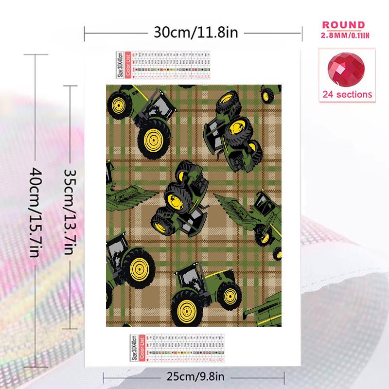 John Green Tractor 100% Round Full Drill 5D DIY Diamond Painting Embroidery Cross Stitch Rhinestone Décor