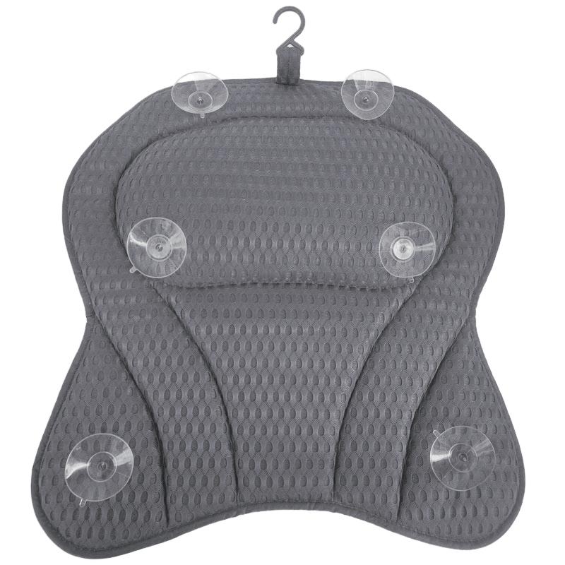 1Pc Non-slip Luxury Polyester Fiber Waterproof Bath Pillow Solid Color Cushion Home Spa Bathtub Headrest