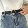 Black Pu Classic Belt For Women With Versatile No Hole Design Ideal For Any Attire Casual