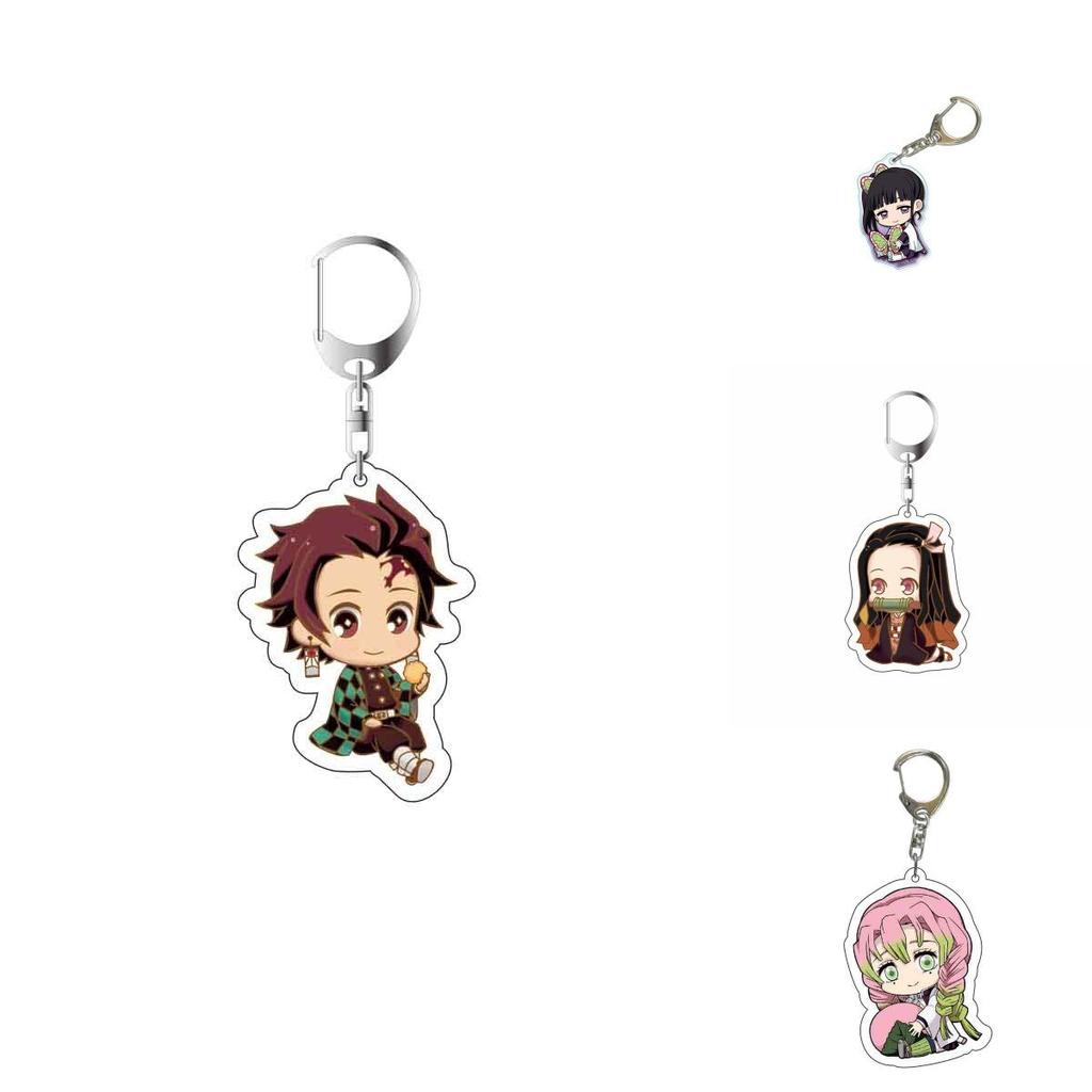 Stylish And Lightweight Demon Slayer Anime Cartoon Character Acrylic Keychain Bag Pendant Accessories Easy To Carry