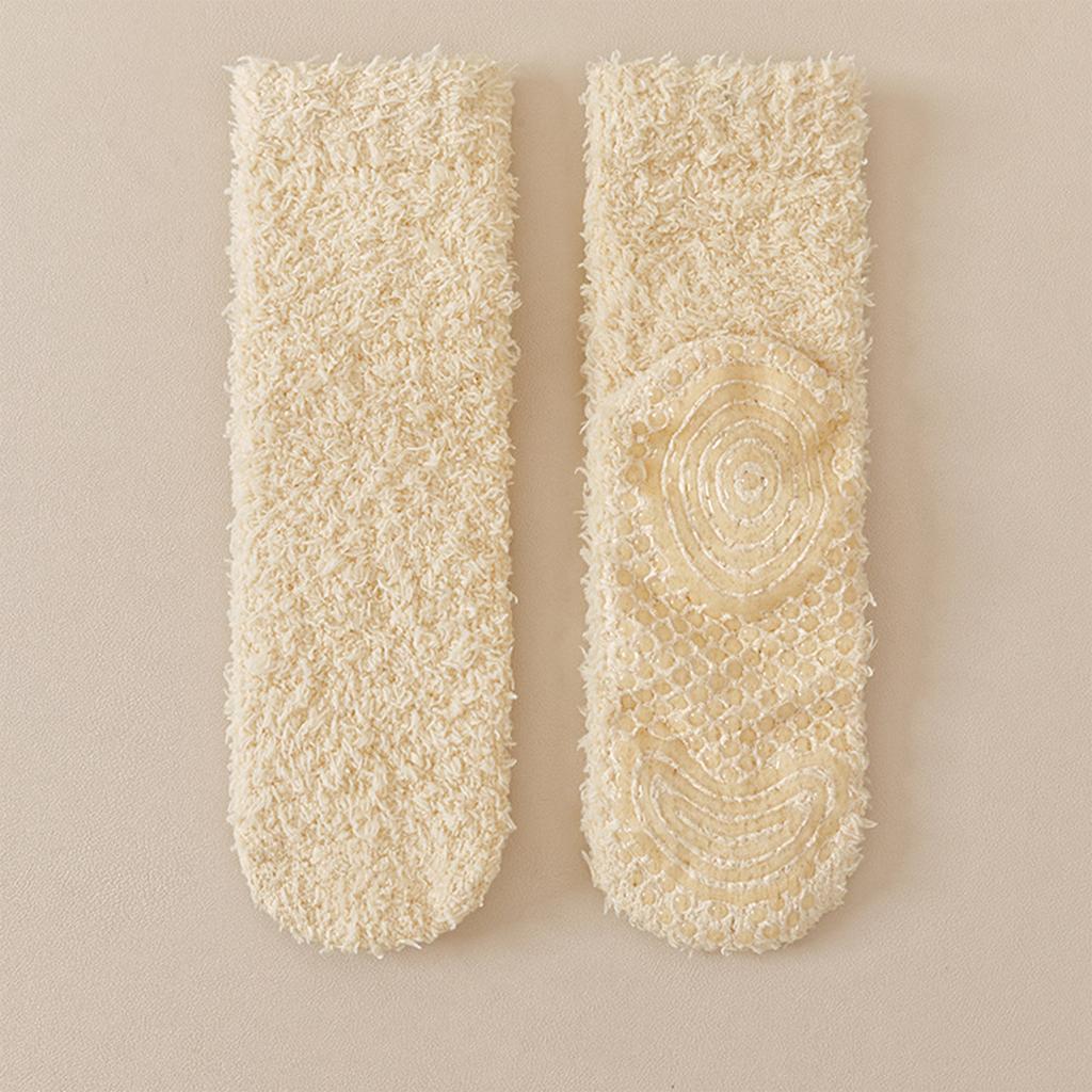 Women's Mid-Calf Socks, Thick Non-Shedding - Silicone Floor Socks for Indoor Home Wear