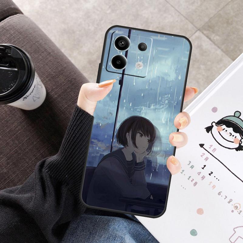 Sad Anime girl Cover For Xiaomi Redmi Note 14 13 10 11 12 15 Pro Plus Case For Redmi 15 15C 14C 10C 12C 13C
