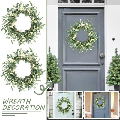 20 Inch Artificial Garland, Large Spring Wreath, Front Door Wreath, Holiday Celebration, Window Wall Party Decoration,Artificial Leaf Garland