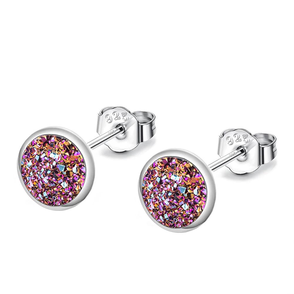 Damen Einfache Koreanische Mode Ohrstecker Kupferfarbe 2024 Trend Runde Knopf Strass Piercing Ohren Zirkon für Damen