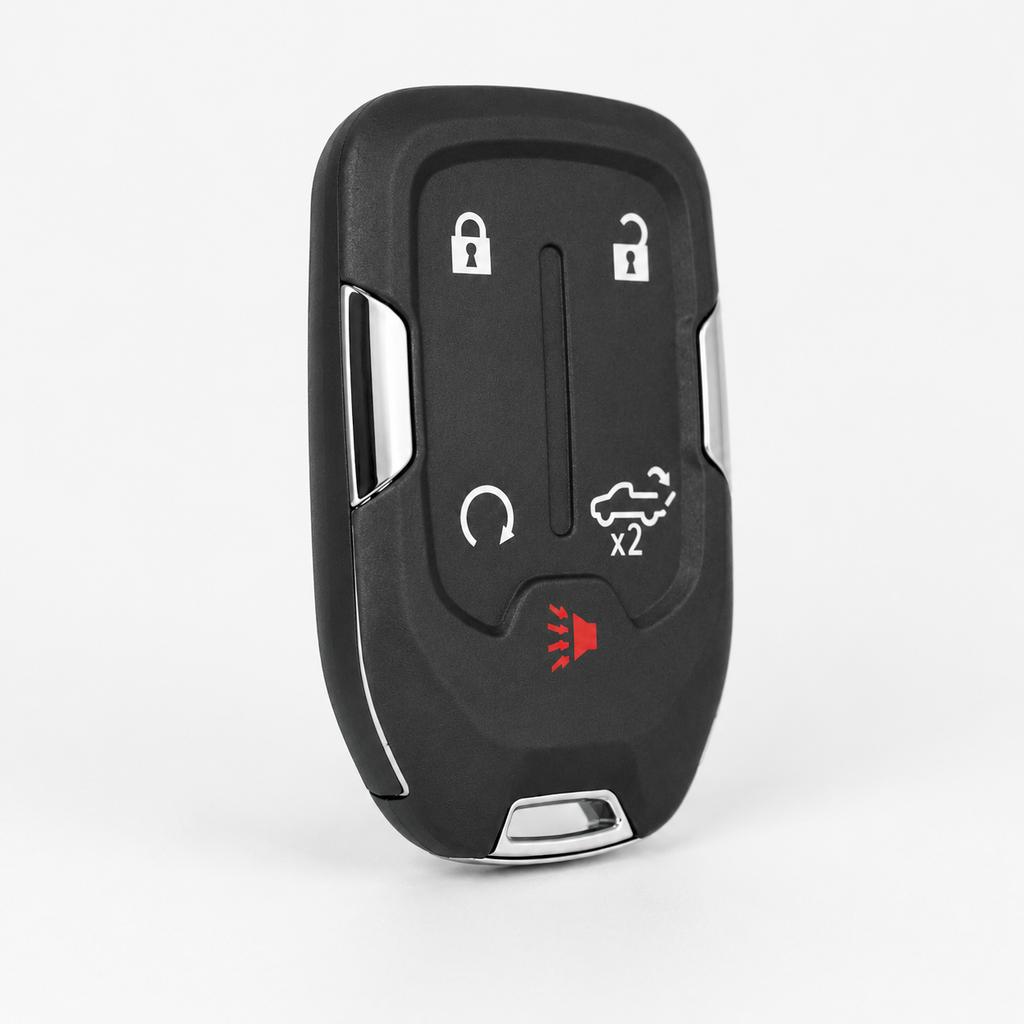 5 Button Key Fob Shell Replacement with Emergency Key Blade for Chevy Silverado GMC Sierra 1500 2500HD 3500HD HYQ1EA HYQ1ES