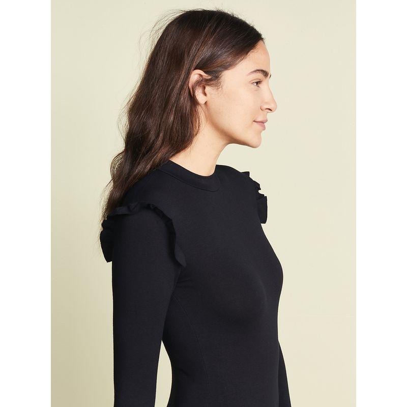 Ruffle Top Women's Spring & Fall 2025 New Arrival Slimming Long Sleeves T-shirt Inner Match Slimming Bottoming Shirt Fashion Goddess Fashion