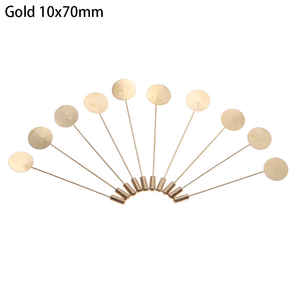10Pcs Gold Silver Plated Simulated Pearl Alloy Copper Long Brooch Pin Lapel Dress DIY Craft Jewelry Making Brooches Accessories
